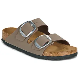 Birkenstock pour femme. 1032081 Arizona Big Buckle Sandals brown (40), Plat, Boucle, Casuel, Taupe pas cher