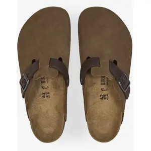 Birkenstock Boston Leather Mix Dark Tea Marron pas cher