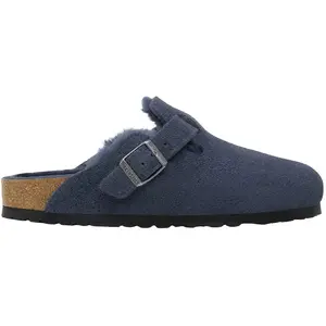 Sandales Birkenstock Boston BS Suede Leather/ Fur New Navy Bleu 43 103... pas cher