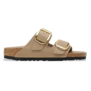 Birkenstock pour femme. 1030395 Arizona Big Buckle sandales en cuir marron clair (42), Plat, Aucun, Casuel pas cher