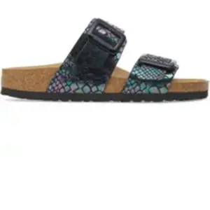 Sandales à boucle coussinée synthétique Birkenstock Sydney Noir 38 Étroit 1030932 pas cher
