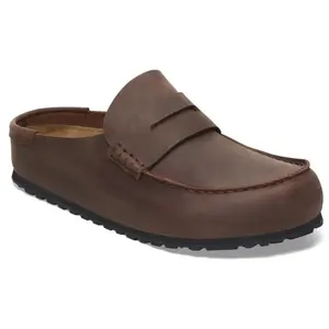 Mules mocassins Naples en cuir Birkenstock pas cher