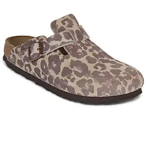Birkenstock Boston Leopard  Marron/beige pas cher