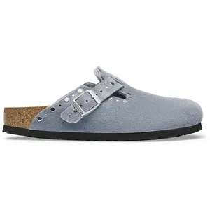 Birkenstock Boston Suede Rivet  Bleu pas cher