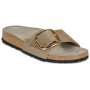 Birkenstock pour femme. 1032935 Sandales Madrid Big Buckle (Ajustement Étroit) taupe (39), Plat, Aucun, Casuel pas cher