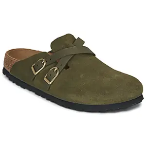 Sabots cuir femme Birkenstock Blair Suede Vert 36 Étroit 1033158 pas cher