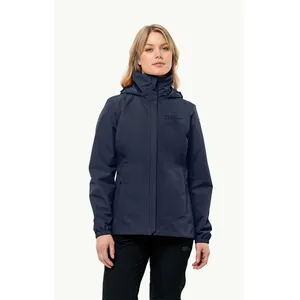 Veste à capuche Jack Wolfskin Stormy Point 2L bleu nuit femme. - LVendu paramazon