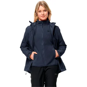 Comparateur de prix : Veste à capuche Jack Wolfskin Moonrise 3 en 1 bleu marine femme - XL