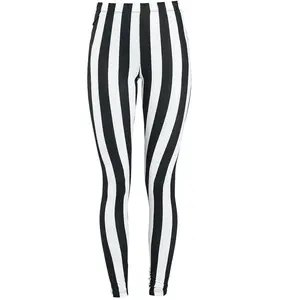 Comparateur de prix : Legging Gothic de Gothicana by EMP - Leggings Rayé Noir/Blanc - S à 5X...
