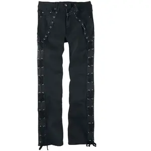 Comparateur de prix : Gothicana by EMP Homme Jean Noir avec laçage latéral W32L32