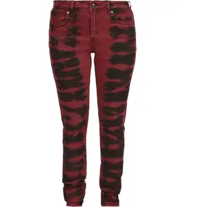Rock Rebel by EMP Femme Pantalon Rouge en Look Batik W32L34
