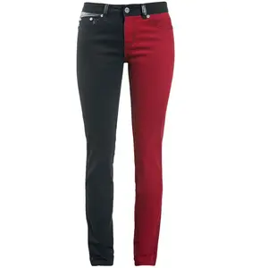 Comparateur de prix : Pantalon en toile  de Black Premium by EMP - Skarlett - W27L32 à W33L34 - pour Femme - noir/rouge W33L34