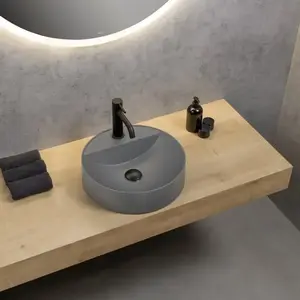 rivea Kanya Vasque à poser Ø 40 H : 12,2 cm, avec surface facile à nettoyer, BR0534DG, pas cher