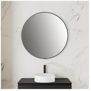 rivea Maila Miroir éclairé Ø 100 cm, avec cadre noir mat contrastant, ... pas cher