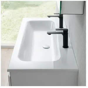 rivea Dia Plan vasque ultra plat l : 121 H : 2 P : 51,5 cm, BR0098WH,