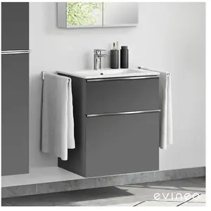 Meuble sous-vasque ineo4 d'evineo l : 60 cm, 2 tiroirs, avec poignée, ... pas cher