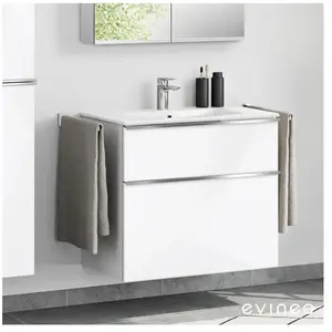Meuble sous-vasque ineo4 d'evineo l : 80 cm, 2 tiroirs, avec poignée, ... pas cher