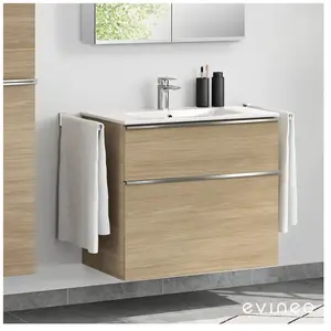 Meuble sous-vasque ineo4 d'evineo l : 80 cm, 2 tiroirs, avec poignée, ... pas cher