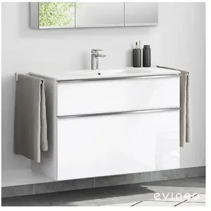 Meuble sous-vasque ineo4 d'evineo l : 100 cm, 2 tiroirs, avec poignée,... pas cher
