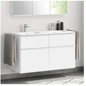 evineo ineo Plan vasque double, l : 121 P : 46 cm, BE0244WH,
