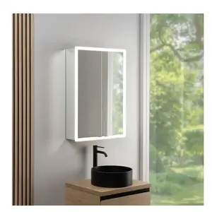 rivea Dia Armoire de toilette l : 60 cm, 2 portes, avec éclairage, BR0...