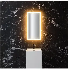 neoro n60 Armoire de toilette l: 40 cm, 1 porte, charnières à gauche, pourtour éclairé, BN0489MI,