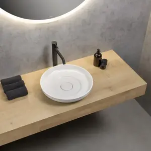 rivea Kanya Vasque à poser Ø 40 H : 10,1 cm, avec surface facile à nettoyer, BR0533WH, pas cher