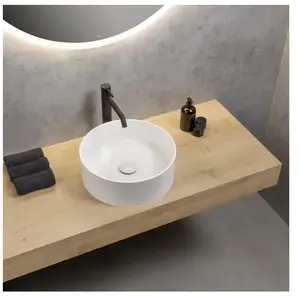 rivea Maila Vasque à poser Ø 38 H : 13,2 cm, avec surface facile à nettoyer, BR0535WH, pas cher