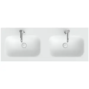 neoro n50T46 soft Vasque double ultra plate à encastrer l : 120,5 P : 46 cm, BN0061WM, pas cher