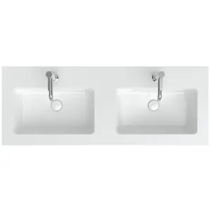 neoro n50T46 edge Vasque double ultra plate à encastrer l : 120,5 P : 46 cm, BN0057WH,