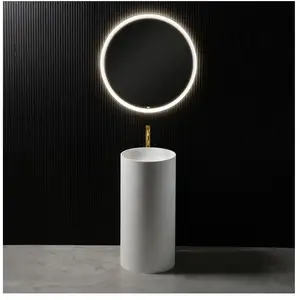 neoro n50 Lavabo sur pied rond sans trou percé Ø 44 H : 87 cm, BN0051WM, pas cher