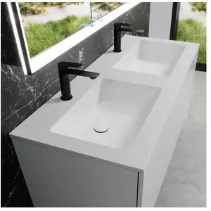 neoro n50 Vasque double ultra plate à encastrer l : 120,5 P : 51,5 cm,... pas cher