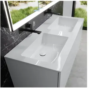 neoro n50 Vasque double ultra plate à encastrer l : 120,5 P : 51,5 cm,...