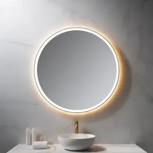 neoro n50 Metal Touch Miroir avec éclairage Ø 100 cm, éclairage sur le... pas cher