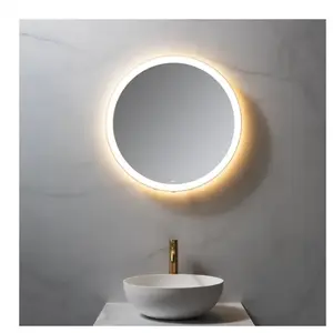 neoro n50 Metal Touch Miroir avec éclairage Ø 60 cm, éclairage sur le ... pas cher