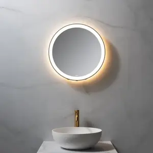 neoro n50 Metal Touch Miroir avec éclairage Ø 50 cm, éclairage sur le ...