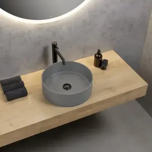rivea Maila Vasque à poser Ø 38 H : 13,2 cm, avec surface facile à nettoyer, BR0535DG, pas cher