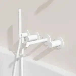 rivea Bahri Mitigeur de baignoire avec bec déverseur et set de douche, BR2105MW, pas cher
