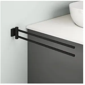 Viverso x cube Porte-serviettes de toilette 2 bras, pivotant, VC4400MB, pas cher