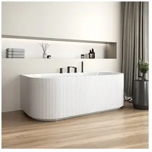 rivea Maila groove Baignoire murale pour systèmes de vidage et de trop-plein individuels L : 170 l : 80 cm, BR0100WH,Vendu parreuter