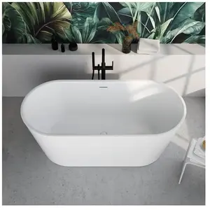 evineo ineo3 Baignoire îlot avec trop-plein à fente, L : 165 l : 75 H : 60 cm, BE4086WH,Vendu parreuter