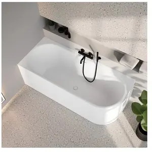 evineo ineo3 Baignoire d’angle avec trop-plein à fente, L : 180 l : 75 H : 60 cm, angle gauche de la pièce, BE4085WM,Vendu parreuter