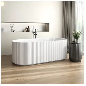 rivea Maila groove Baignoire en îlot L : 170 l : 80 cm, BR0099WH,Vendu parreuter
