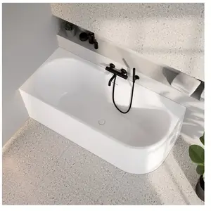 evineo ineo3 Baignoire d’angle avec trop-plein à fente, L : 170 l : 75 H : 60 cm, angle gauche de la pièce, BE4082WH,Vendu parreuter