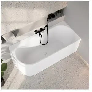 evineo ineo3 Baignoire d’angle avec trop-plein à fente, L : 170 l : 75 H : 60 cm, angle droit de la pièce, BE4083WM,