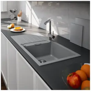 enoova evineo line 550 Évier de cuisine avec surface de dépose latérale l: 100 P: 50 cm, PRD100LGR, pas cher