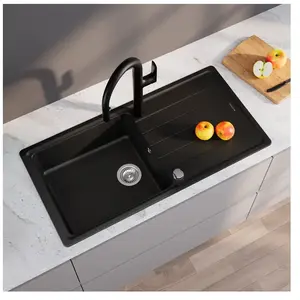 enoova evineo line 350 Évier de cuisine avec surface de dépose latérale l: 100 P: 50 cm, ELD100LBL, pas cher
