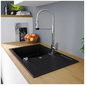 enoova evineo line 500 Évier de cuisine avec surface de dépose latérale l: 78 P: 50 cm, réversible, LID100SBL,Vendu parreuter