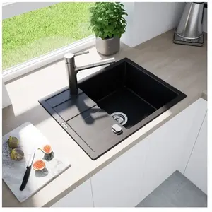 enoova evineo line 450 Évier de cuisine avec surface de dépose latérale l: 65 P: 50 cm, RD100LBL, pas cher