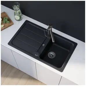 enoova evineo line 100 Évier de cuisine avec surface de dépose latérale l: 86 P: 50 cm, réversible, FOD100AN,Vendu parreuter